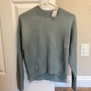 Abercrombie blue green ribbed mock neck sweater